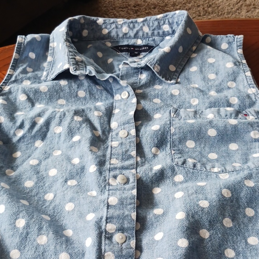 Tommy Hilfiger Blue Polka Dot Shirt